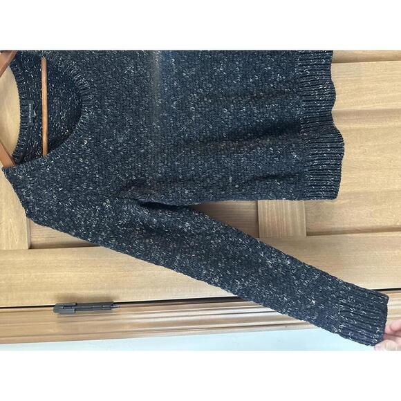 Eileen Fisher Black Marbled Chunky Knit Scoop Neck Sweater Women’s size Medium​ - Picture 3 of 10